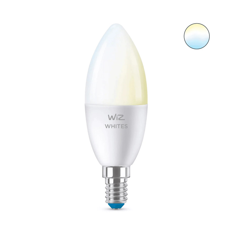 Wiz Smart Lighting 4.9W White Wi-Fi Candle C37 E14 - إضاءة